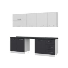 Minar 255 Cm Mutfak Dolabı Beyaz Antrasit 255-A10