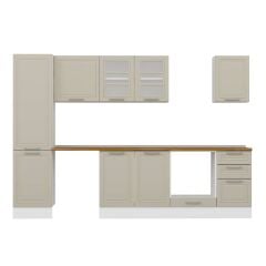 Alvinka 305X210 Cm Klasik Mebran Mutfak Dolabı Mb-E90B50S45-3 Mebran | Kumtaşı - Suntalam