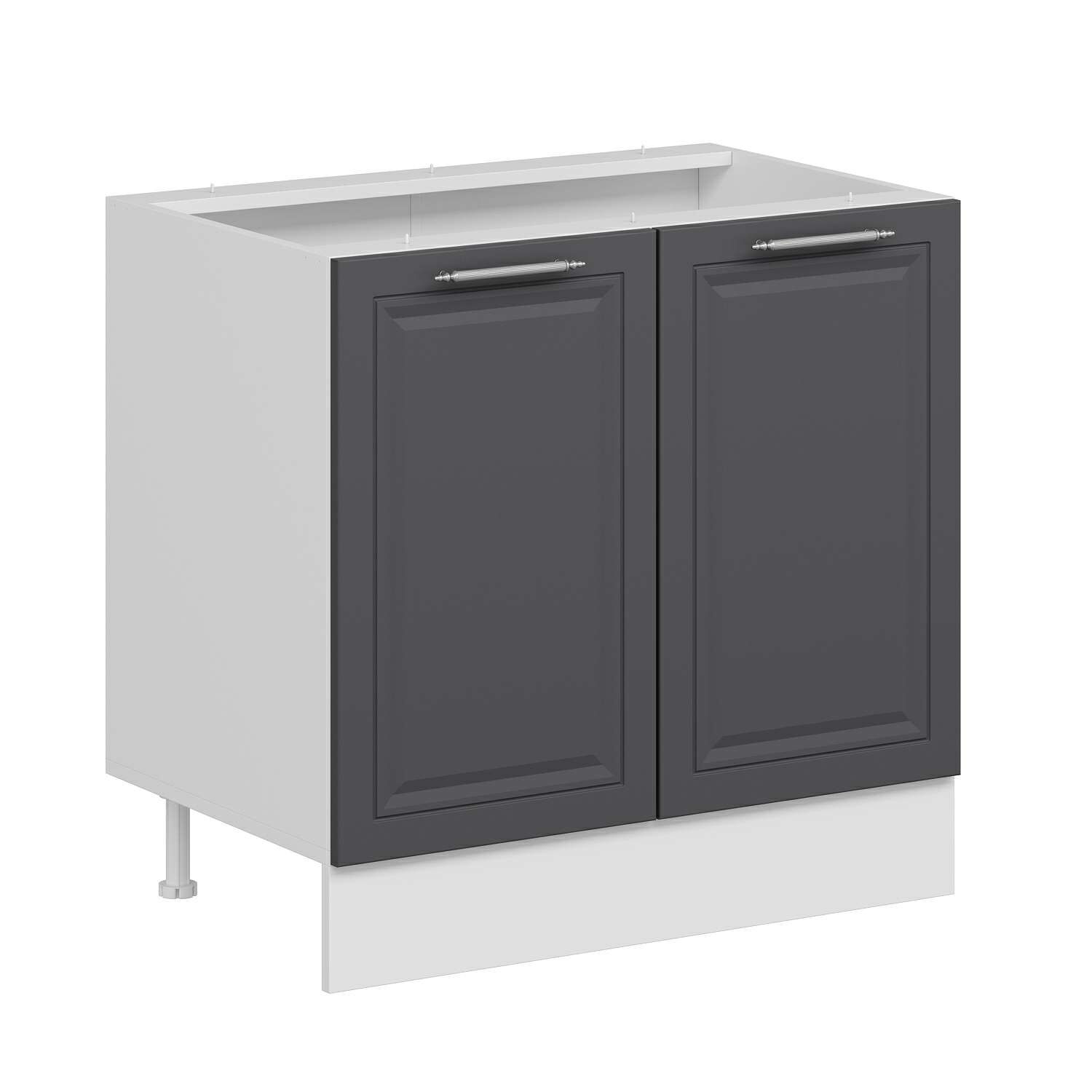 Alvinka Mutfak Modül Mbr_C Alt 2K1R 90Cm Dolap Beyaz Antrasit Mdf