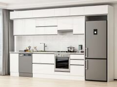 Alvinka 380X240 Cm High Gloss Mutfak Dolabı Mb-E90S40S50-1 High Gloss | Beyaz - Suntalam