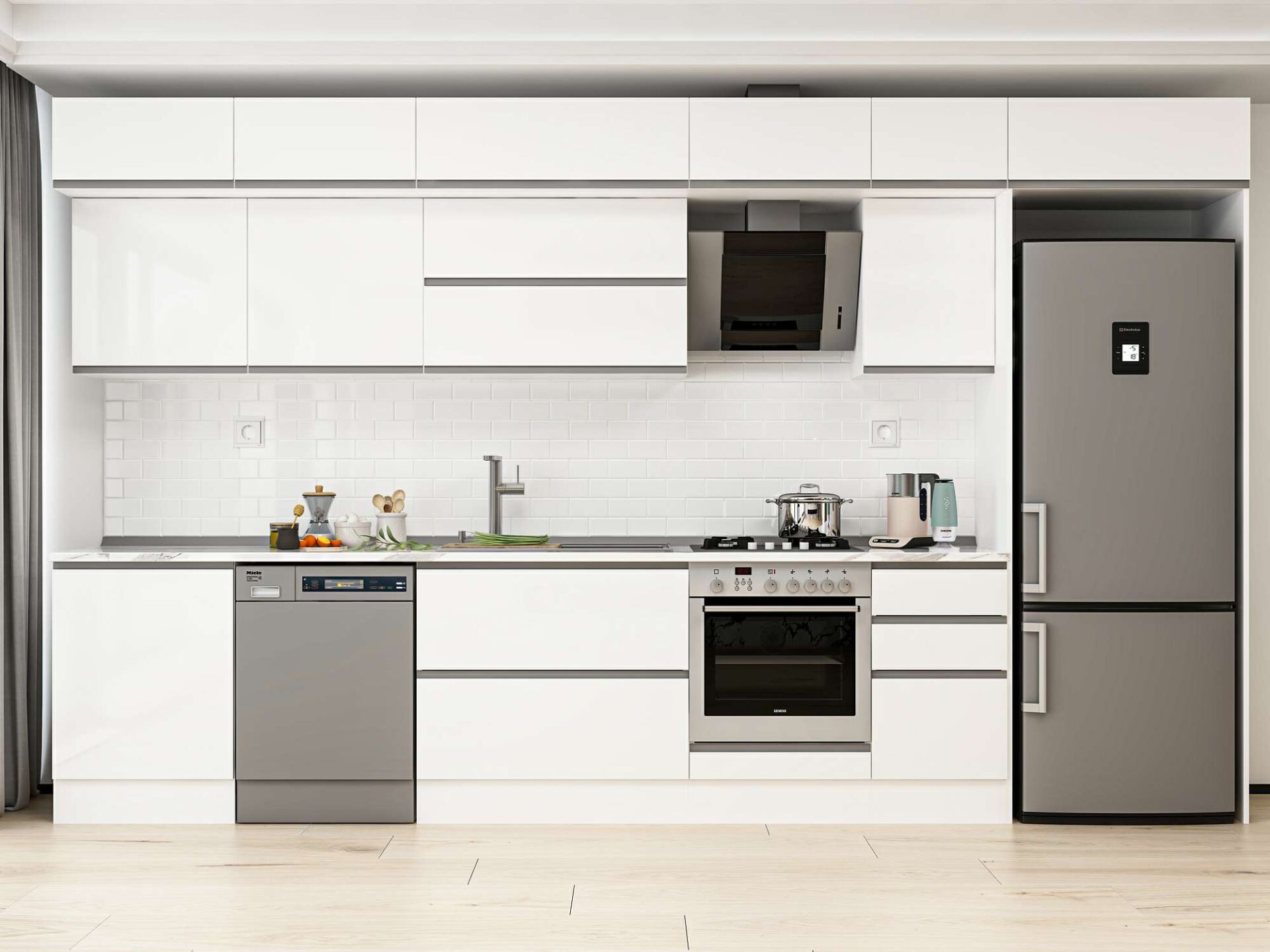 Alvinka 395X240 Cm High Gloss Mutfak Dolabı Mb-E90S60S45-2
