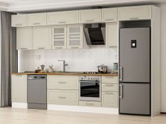 Alvinka 380X240 Cm Klasik Mebran Mutfak Dolabı Beyaz Beyaz Mb-E90S50S40-3 Mebran | Kumtaşı - Mdf