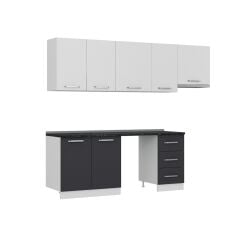 Minar 255 Cm Mutfak Dolabı Beyaz Antrasit 255-A12