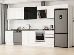 Alvinka 390X222 Cm High Gloss Mutfak Dolabı Mb-E80S60S50-3 High Gloss | Beyaz - Mdf