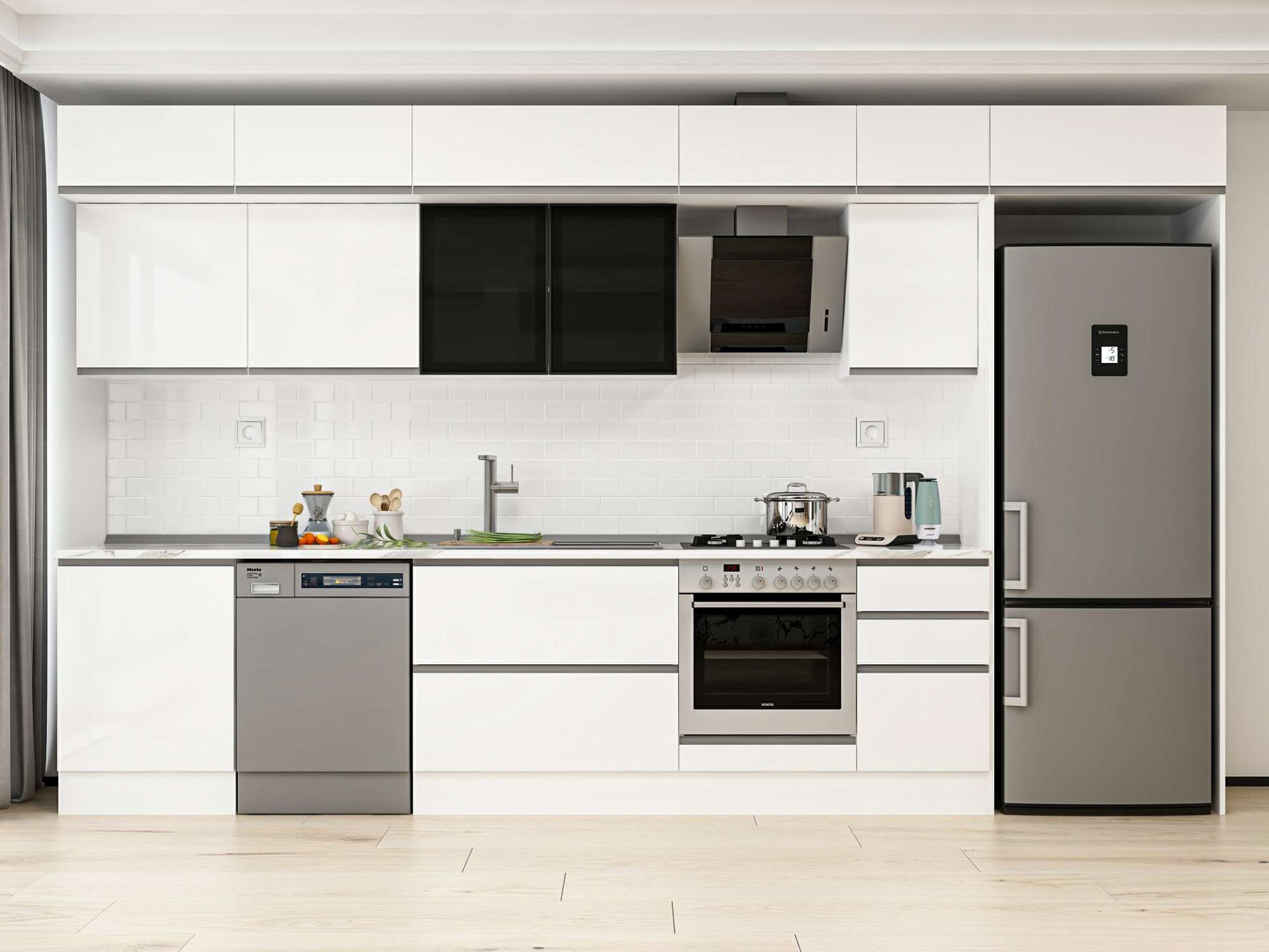 Alvinka 395X240 Cm High Gloss Mutfak Dolabı Mb-E90S60S45-3