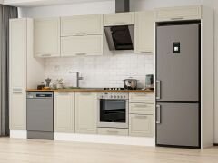 Alvinka 375X222 Cm Klasik Mebran Mutfak Dolabı Mbb-E90B40S45-2 Mebran | Kumtaşı - Suntalam