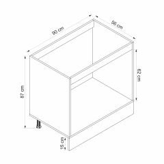 Alvinka Mutfak Modül Mbr_B Alt 2K 90Cm Evye Dolap Beyaz Beyaz Suntalam