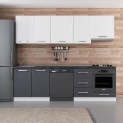 Minar 255 Cm Mutfak Dolabı Beyaz Antrasit 255-A13