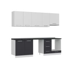 Minar 255 Cm Mutfak Dolabı Beyaz Antrasit 255-A13