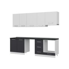 Minar 255 Cm Mutfak Dolabı Beyaz Antrasit 255-A13