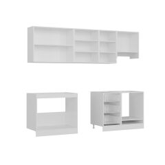 Minar 255 Cm Mutfak Dolabı Beyaz Antrasit 255-A13