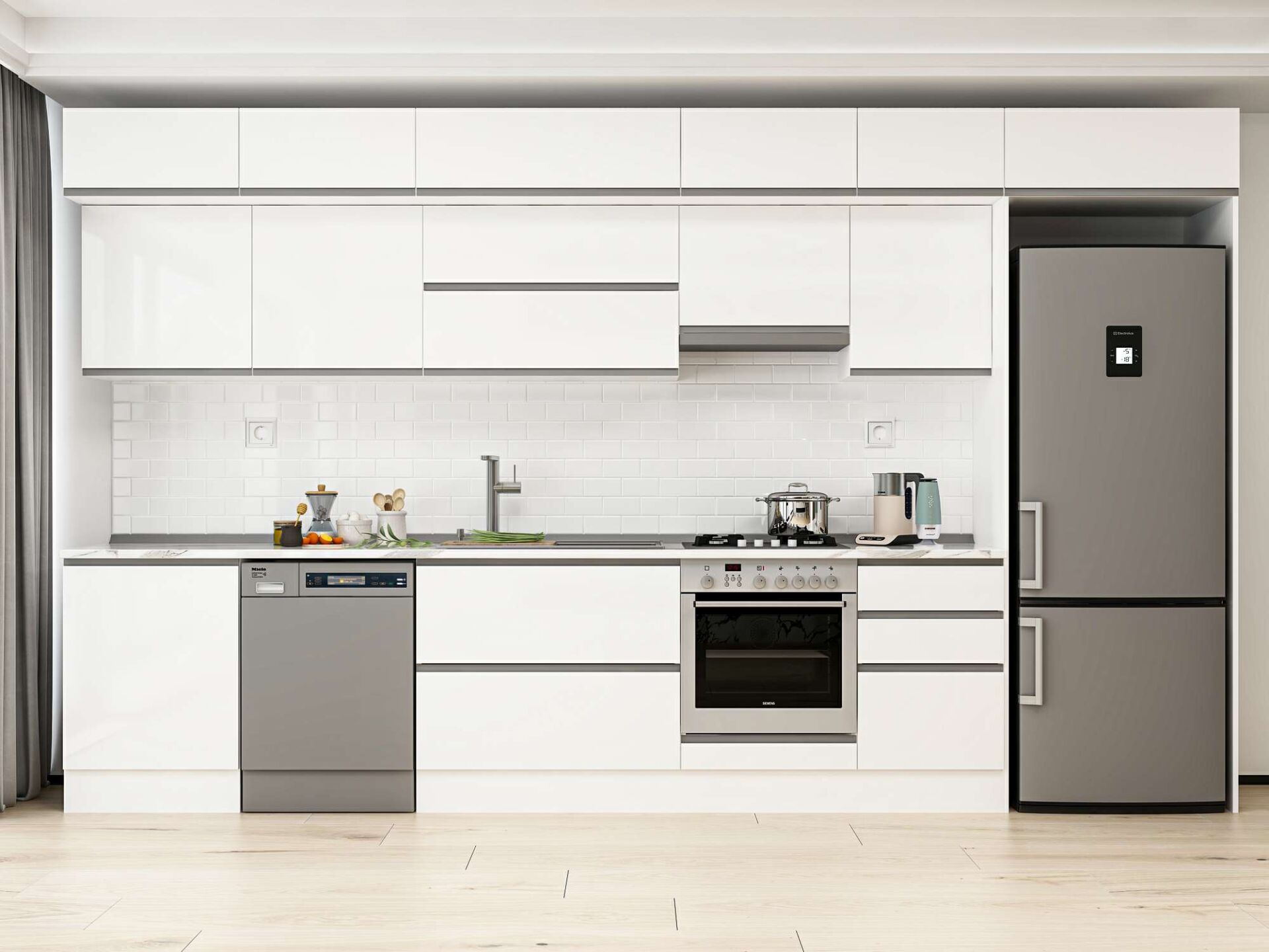 Alvinka 400X240 Cm High Gloss Mutfak Dolabı Mb-E90S60S50-1