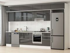 Alvinka 380X240 Cm High Gloss Mutfak Dolabı Mb-E90S40S50-1 High Gloss | Antrasit - Suntalam