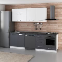 Minar 255 Cm Mutfak Dolabı Beyaz Antrasit 255-A14