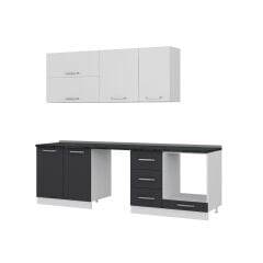 Minar 255 Cm Mutfak Dolabı Beyaz Antrasit 255-A14