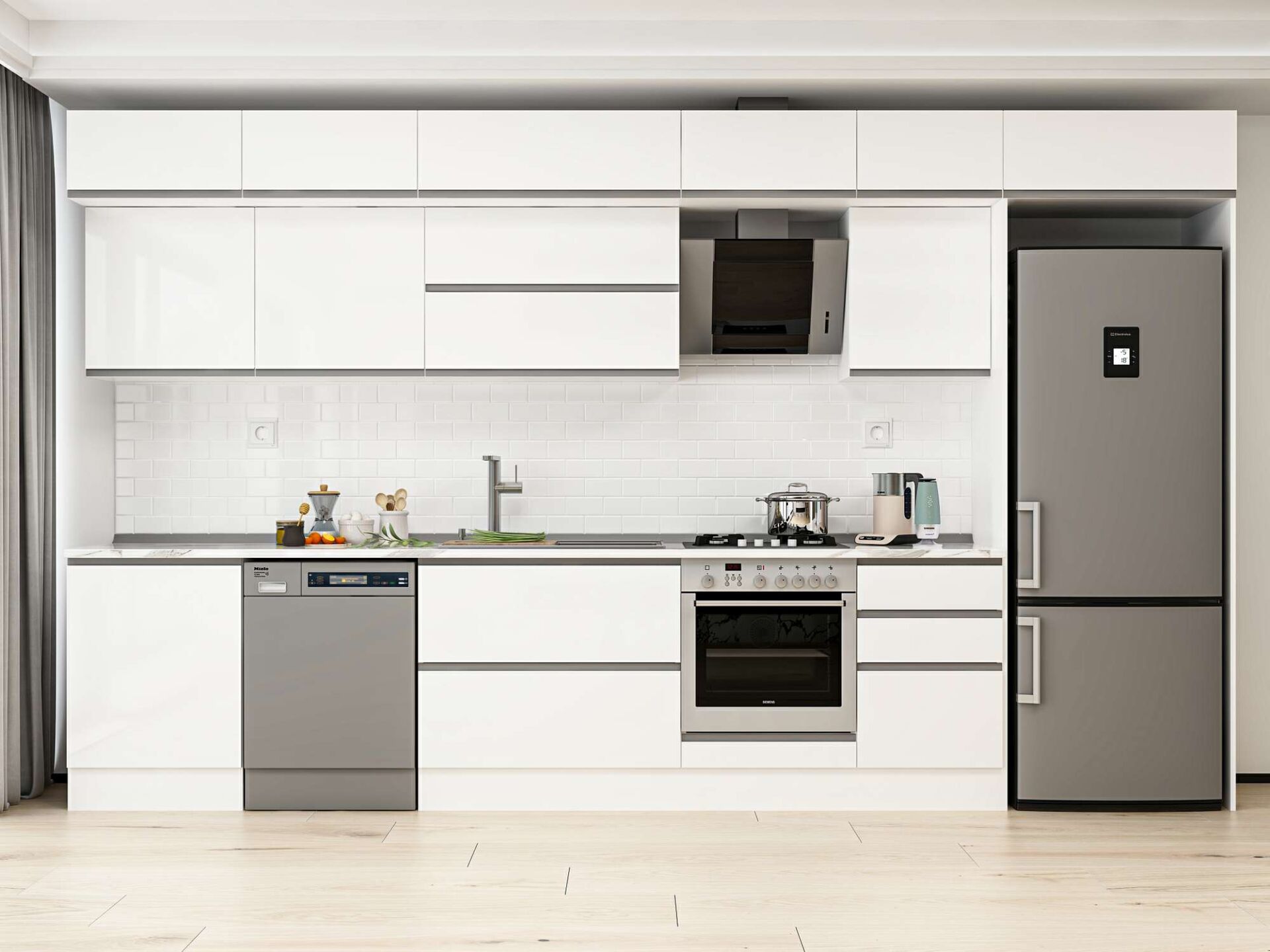 Alvinka 400X240 Cm High Gloss Mutfak Dolabı Mb-E90S60S50-2