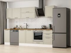 Alvinka 290X210 Cm Klasik Mebran Mutfak Dolabı Beyaz Beyaz M-E80S40S50-2 Mebran | Kumtaşı - Suntalam