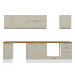 Alvinka 290X210 Cm Klasik Mebran Mutfak Dolabı Beyaz Beyaz M-E80S40S50-2 Mebran | Kumtaşı - Suntalam