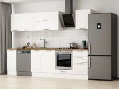 Alvinka 290X210 Cm Klasik Mebran Mutfak Dolabı Beyaz Beyaz M-E80S40S50-2 Mebran | Beyaz - Mdf