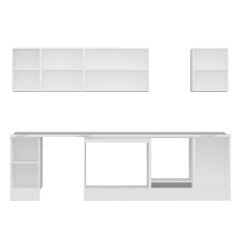 Alvinka 290X210 Cm Klasik Mebran Mutfak Dolabı Beyaz Beyaz M-E80S40S50-2 Mebran | Beyaz - Mdf