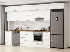 Alvinka 385X240 Cm Klasik Mebran Mutfak Dolabı Beyaz Beyaz Mb-E90S50S45-1 Mebran | Beyaz - Mdf