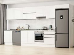 Alvinka 400X222 Cm High Gloss Mutfak Dolabı Mb-E80S60S60-1 High Gloss | Beyaz - Mdf