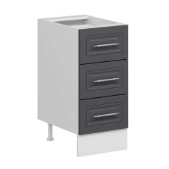 Alvinka Mutfak Modül Mbr_C Alt 3Ç Nray 40Cm Dolap Beyaz Antrasit Mdf