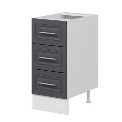 Alvinka Mutfak Modül Mbr_C Alt 3Ç Nray 40Cm Dolap Beyaz Antrasit Mdf