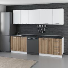 Minar 255 Cm Mutfak Dolabı Beyaz Dore 255-D9