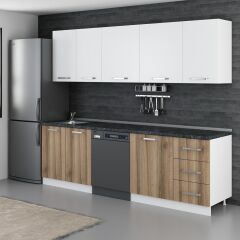 Minar 255 Cm Mutfak Dolabı Beyaz Dore 255-D9