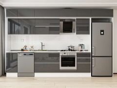 Alvinka 380X240 Cm High Gloss Mutfak Dolabı Mb-E90S40S50-2 High Gloss | Antrasit - Suntalam