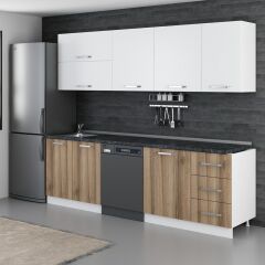 Minar 255 Cm Mutfak Dolabı Beyaz Dore 255-D10