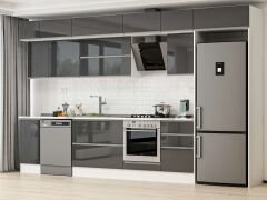 Alvinka 380X240 Cm High Gloss Mutfak Dolabı Mb-E90S40S50-2 High Gloss | Antrasit - Mdf