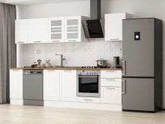 Alvinka 290X210 Cm Klasik Mebran Mutfak Dolabı Beyaz Beyaz M-E80S40S50-3 Mebran | Beyaz - Suntalam