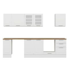 Alvinka 290X210 Cm Klasik Mebran Mutfak Dolabı Beyaz Beyaz M-E80S40S50-3 Mebran | Beyaz - Suntalam