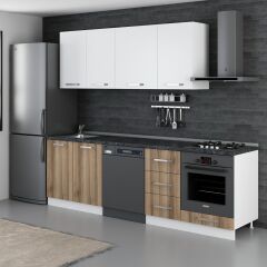 Minar 255 Cm Mutfak Dolabı Beyaz Dore 255-D11