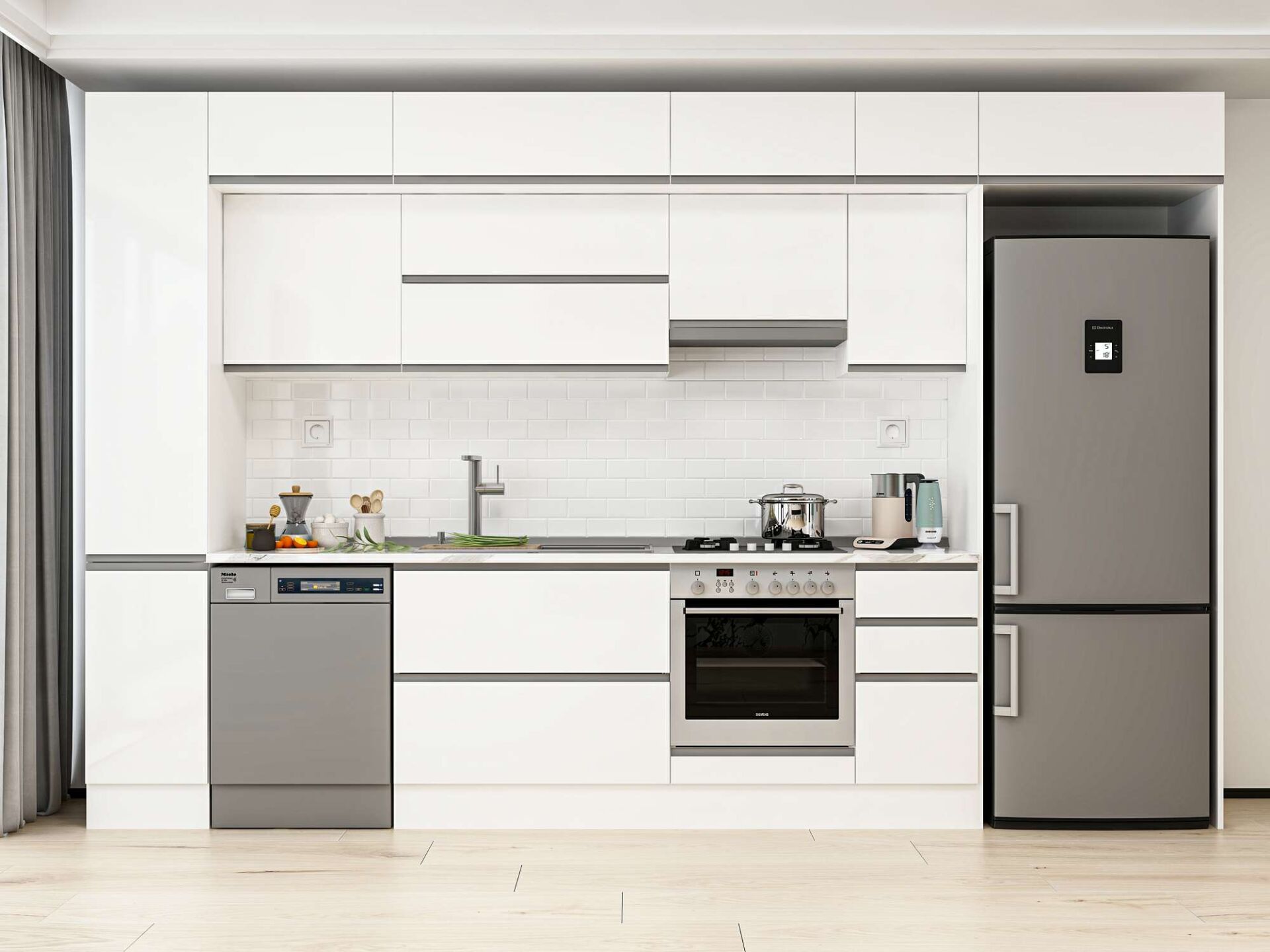 Alvinka 370X240 Cm High Gloss Mutfak Dolabı Mbb-E90B40S40-1