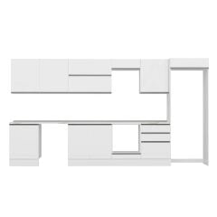 Alvinka 400X222 Cm High Gloss Mutfak Dolabı Mb-E80S60S60-2 High Gloss | Beyaz - Mdf