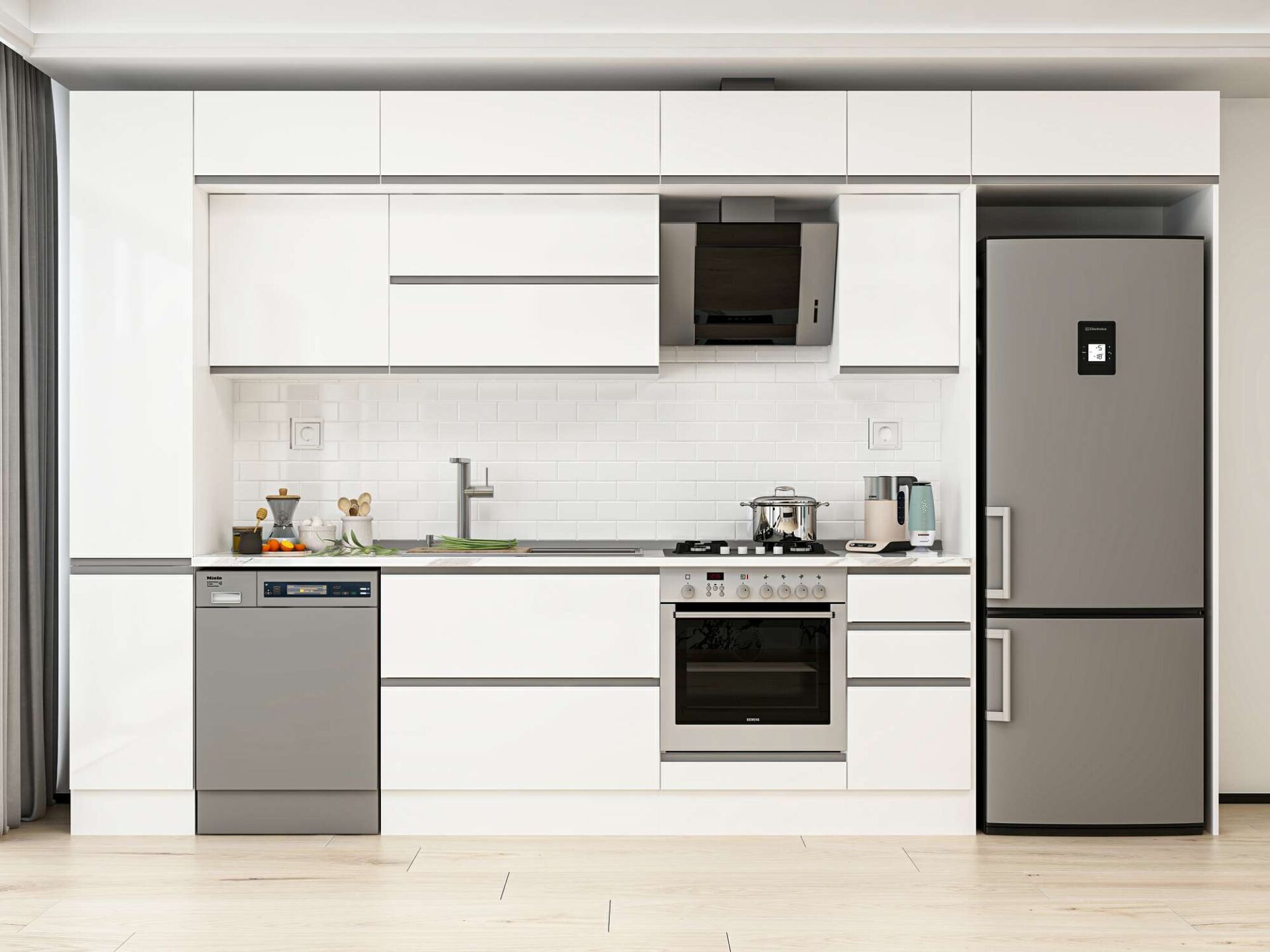 Alvinka 370X240 Cm High Gloss Mutfak Dolabı Mbb-E90B40S40-2