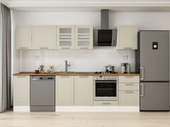 Alvinka 290X210 Cm Klasik Mebran Mutfak Dolabı Beyaz Beyaz M-E80S40S50-3 Mebran | Kumtaşı - Suntalam