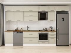 Alvinka 385X240 Cm Klasik Mebran Mutfak Dolabı Beyaz Beyaz Mb-E90S50S45-2 Mebran | Kumtaşı - Suntalam