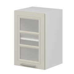 Alvinka Mutfak Modül Mbr_C Üst 1Dk1R 40-H60Cm Dolap Cam Beyaz Kumtaşı