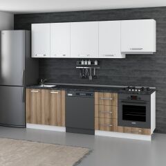 Minar 255 Cm Mutfak Dolabı Beyaz Dore 255-D13