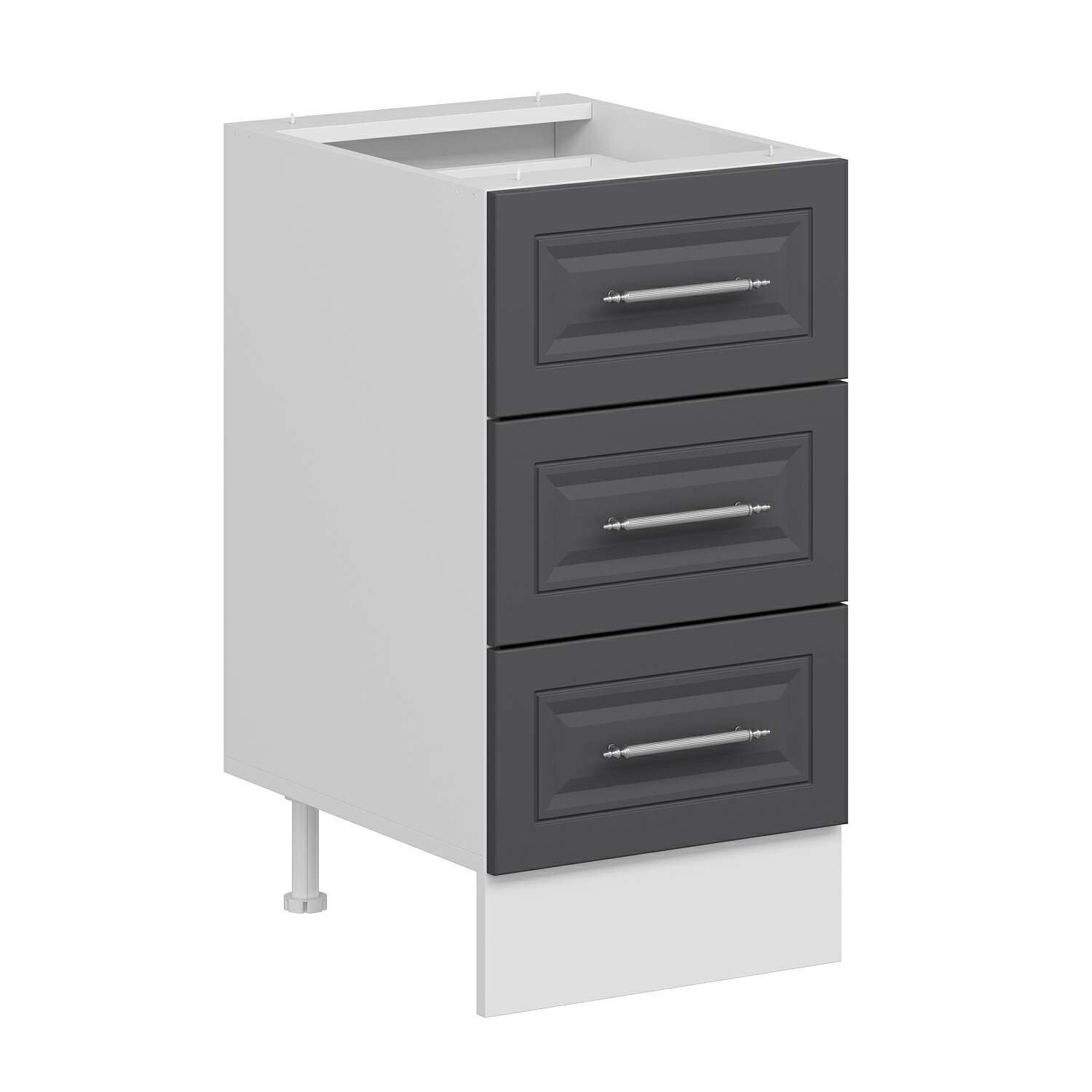 Alvinka Mutfak Modül Mbr_C Alt 3Ç Nray 45Cm Dolap Beyaz Antrasit Mdf