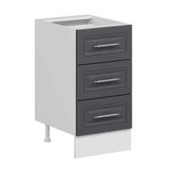 Alvinka Mutfak Modül Mbr_C Alt 3Ç Nray 45Cm Dolap Beyaz Antrasit Mdf