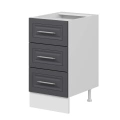 Alvinka Mutfak Modül Mbr_C Alt 3Ç Nray 45Cm Dolap Beyaz Antrasit Mdf