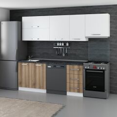 Minar 255 Cm Mutfak Dolabı Beyaz Dore 255-D15