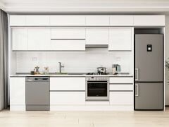 Alvinka 390X240 Cm High Gloss Mutfak Dolabı Mb-E90S40S60-1 High Gloss | Beyaz - Suntalam