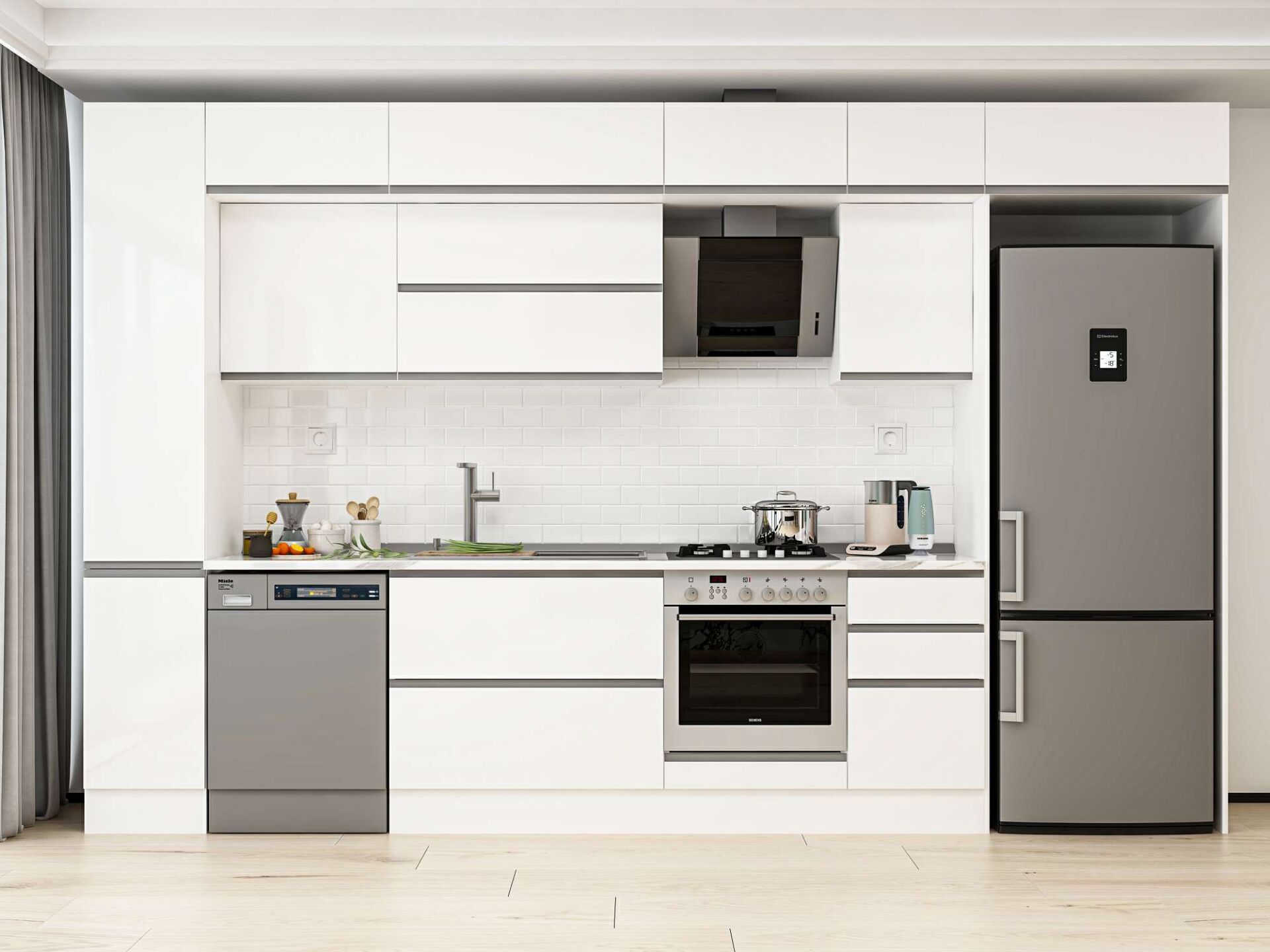 Alvinka 375X240 Cm High Gloss Mutfak Dolabı Mbb-E90B40S45-2