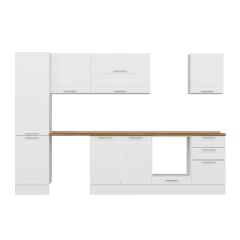 Alvinka 310X210 Cm Klasik Mebran Mutfak Dolabı Mb-E90B50S50-2 Mebran | Beyaz - Mdf